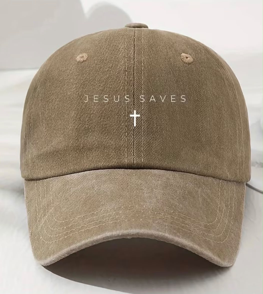 Jesus Saves Cap in Washed Khaki
